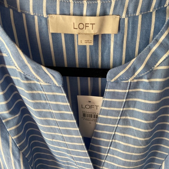 NWT LOFT Dress | Blue w// White Stripes | 3/4 Sleeves | Size Small - Picture 3 of 4